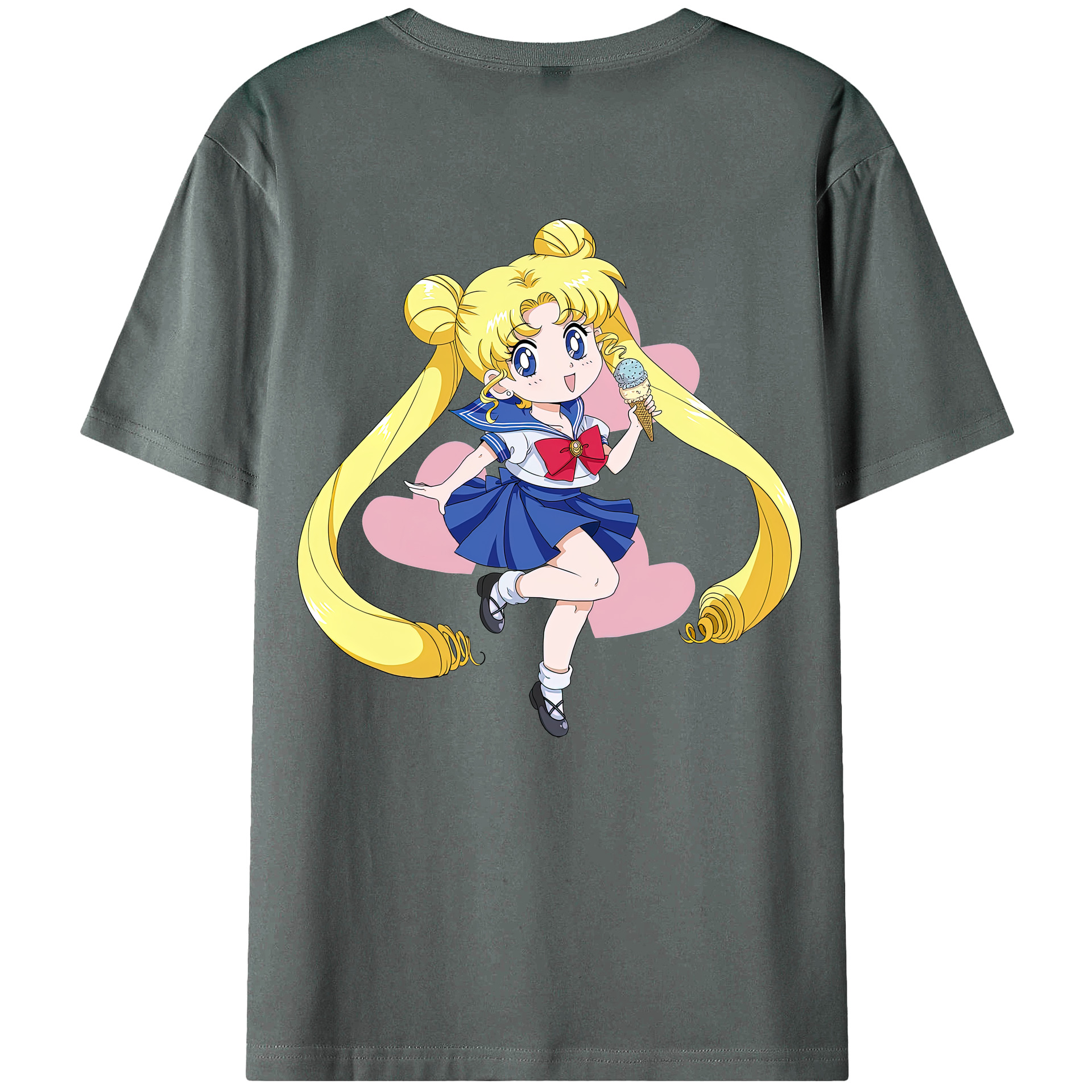 （画像用） 美少女戦士セーラームーン 愛野 美奈子 あいの みなこ Sailor Moon Aino Minako 綿100％ メンズ半袖Tシャツ（バックプリント） 通気性